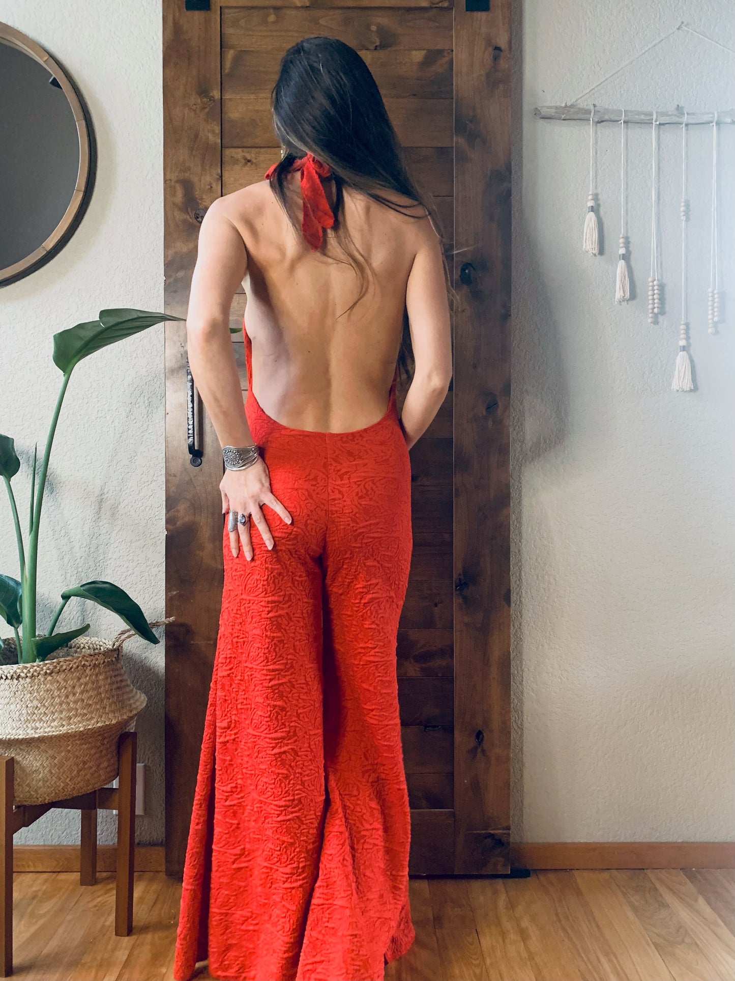 Red Backless Onesie