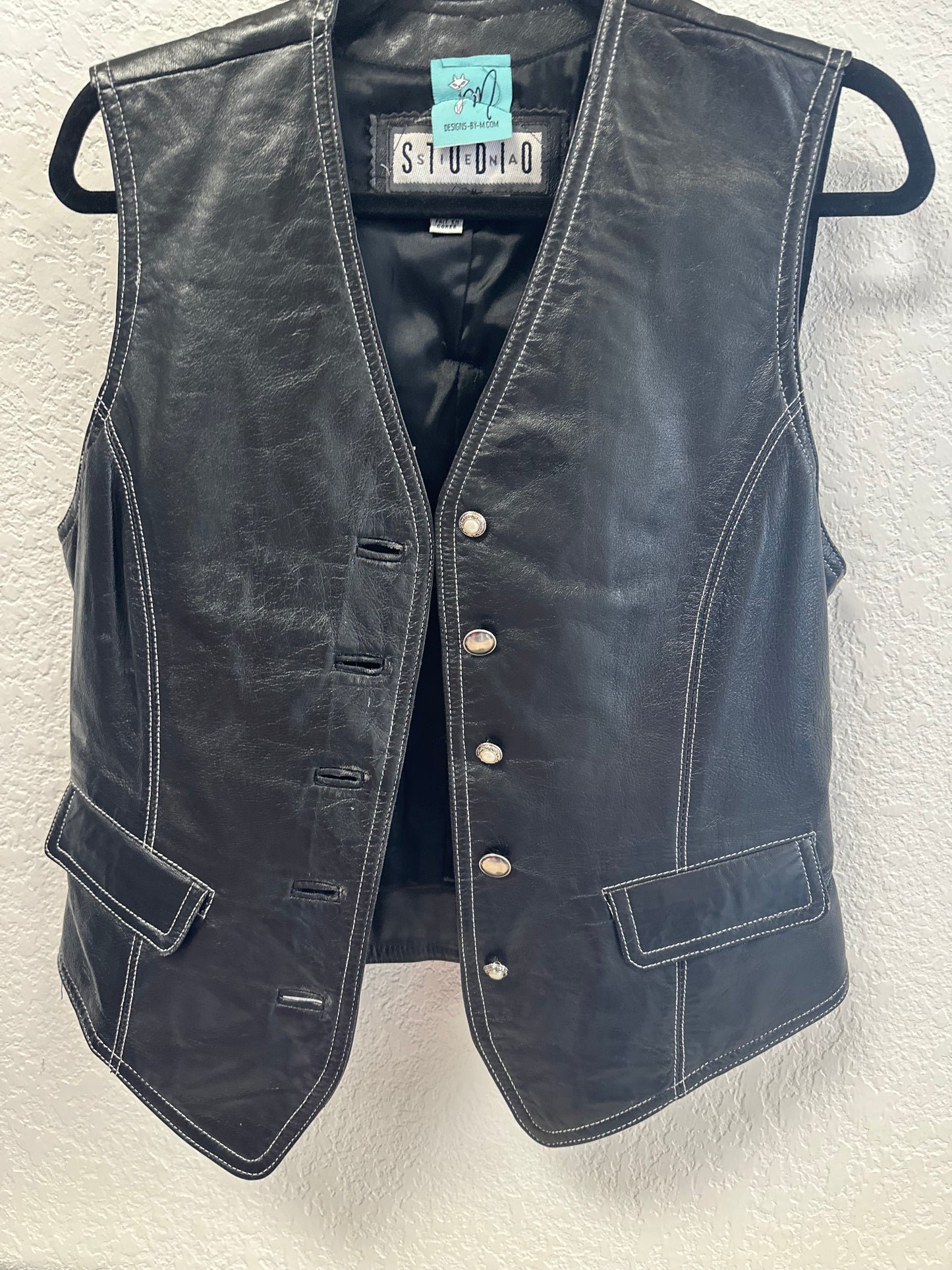 Leather Vest with Embroidery